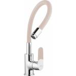 INVENA Кухненски смесител с гъвкав чучур Invena Joga бежов - хром (BZ-32-L03-C)