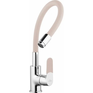 INVENA Кухненски смесител с гъвкав чучур Invena Joga бежов - хром (BZ-32-L03-C)