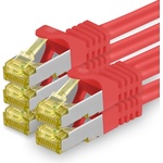 1aTTack. de Cat. 7 network cable 7.5 m red pack of 5 Cat7 Ethernet cable network LAN cable raw cable 10 Gb s SFTP PIMF LSZH set patch cable with Rj 45 plug Cat. 6a - 4251073616292
