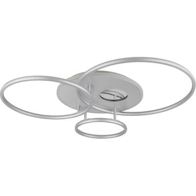 GLOBO 48466-54A-LED Таванно осветително тяло INVERTINA 54W/230V 90x70 cm, сребристо, димируемо + дистанционно управление (GL8985)