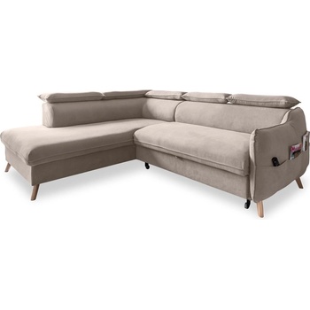 Miuform Бежов кадифен ъглов диван (ляв ъгъл) Sweet Harmony - Miuform (827MO232)