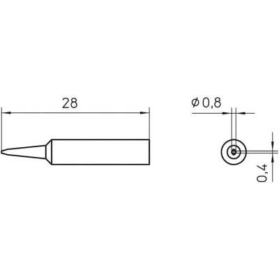 Weller XNT H spájkovací hrot dlátová forma Veľkosť hrotov 0.8 mm Dĺžka hrotov 28 mm Obsah 1 ks