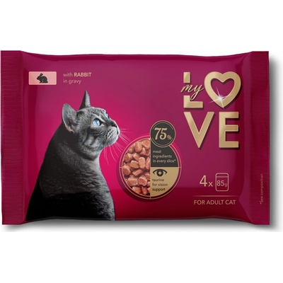 My Love adult cat s králíkem v omáčce 4 x 85 g