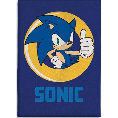 New Import Licencias Ježek Sonic dětská flísová deka modro žlutá