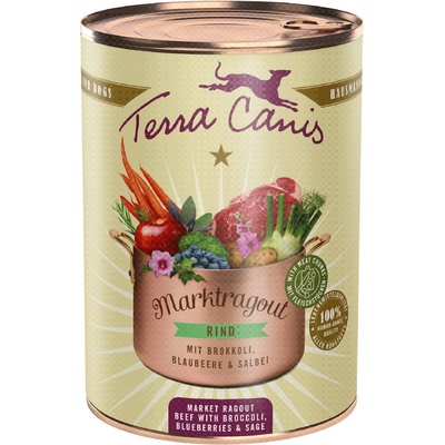 Terra Canis Market Stew Adult Hovězí s brokolicí borůvkami a šalvějí 6 x 385 g