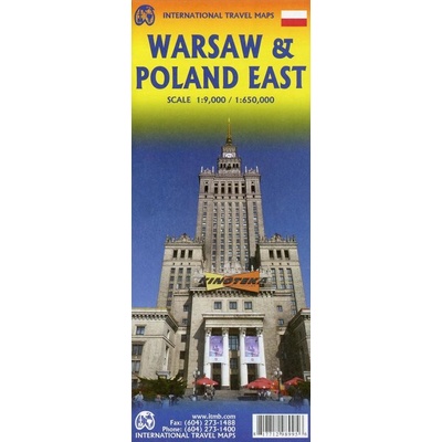 Varšava a Polsko východ cestovní mapa