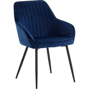 Unique Furniture Тъмносини тапицирани трапезни столове в комплект с подлакътници 2 бр. Nolan Stripe - Unique Furniture (50790005)