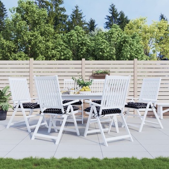 vidaXL Възглавници за столове 6 бр черно каре 50x50x7 см Оксфорд плат (361548)