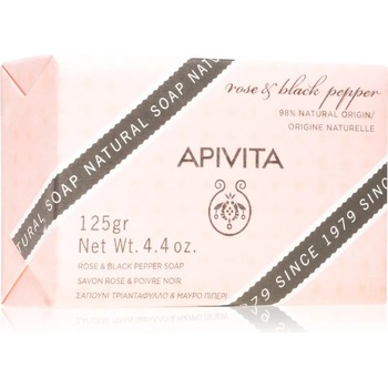 Image 1 of APIVITA Natural Soap Rose & Black Pepper почистващ твърд сапун 125 гр