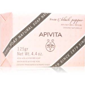 APIVITA Natural Soap Rose & Black Pepper почистващ твърд сапун 125 гр