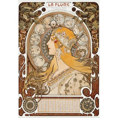 Grafika - Puzzle Mucha: The Plume, 1896-97 - 1 000 piese