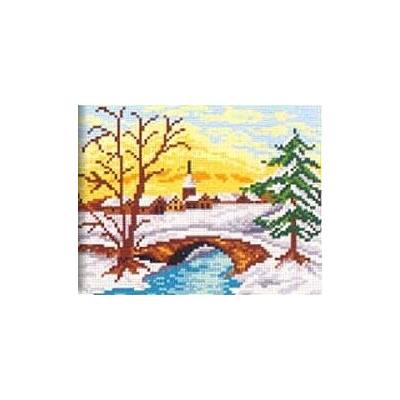 Vyšívací předloha 18x24 Most zima