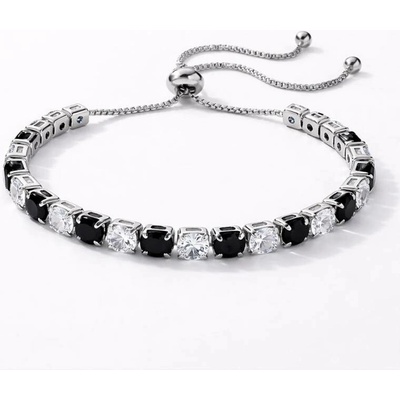 Sisi Jewelry Náramek s černými zirkony Cianoti NR2324-KSB00001 Černá 26 cm