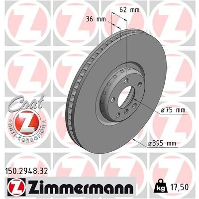 Brzdový kotúč ZIMMERMANN 150.2948.32 (150294832)
