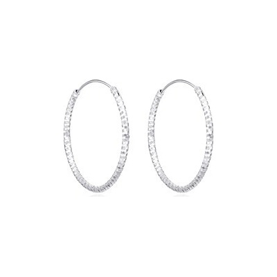 NUBIS Stříbrné náušnice kruhy 30 mm NB-3119-30
