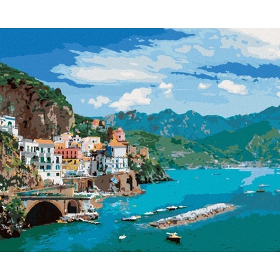 Malování podle čísel Krajina na pobřeží Amalfi v Itálii