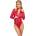 Cottelli Collection Snakeskin Long Sleeve Body 2644444 Red M