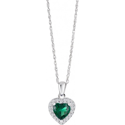 Preciosa Nežný strieborný náhrdelník so srdiečkom velvet heart 5370 66