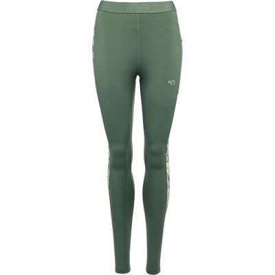 Kari Traa dámske legíny VILDE TRAINING TIGHTS tmavo zelená béžová