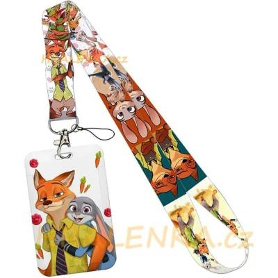 Šňůrka na krk 24204 s cedulkou Zootopie, Judy a Nick
