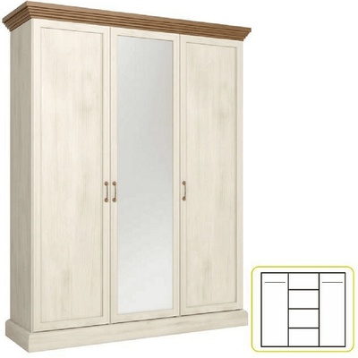 Гардероб с огледало Royal S3D северен бор и див дъб