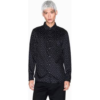 Giorgio Armani Риза Armani Exchange Men's Long Sleeve Plain Shirt - Black