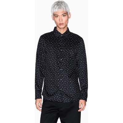 Giorgio Armani Риза Armani Exchange Men's Long Sleeve Plain Shirt - Black