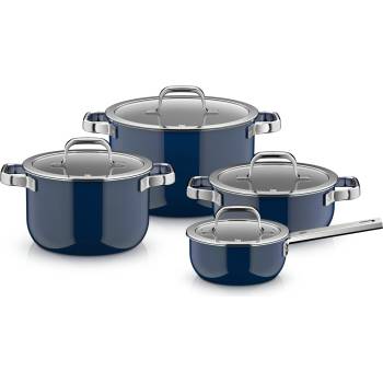 WMF Fusiontec Mineral Pro, комплект тенджери с касерола и 4 капака, океанско синьо, 8 ел (521245290)