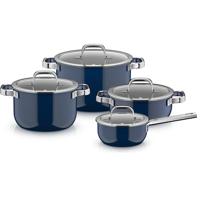 WMF Fusiontec Mineral Pro, комплект тенджери с касерола и 4 капака, океанско синьо, 8 ел (521245290)