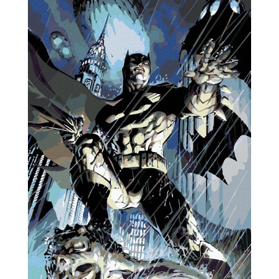 Zuty Batman v dešti 40 x 50 cm vypnuté plátno na rám 8596530134374