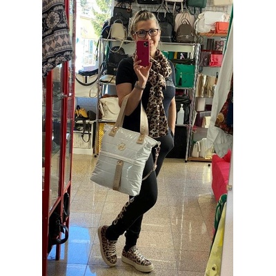 Laura Biaggi kabelka s leskem zlaté kování bílá