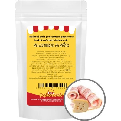 Popkornovač.cz Popcorn příchuť Slanina Sýr 200 g – Zbozi.Blesk.cz