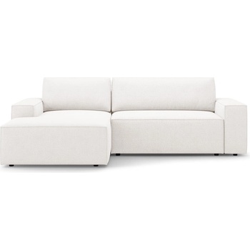 Micadoni Бял разтегателен ъглов диван от букле (ляв ъгъл) Jodie - Micadoni Home (MIC_LCF_101_F1_JODIE1)