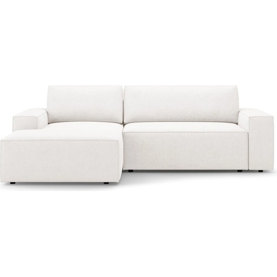 Micadoni Бял разтегателен ъглов диван от букле (ляв ъгъл) Jodie - Micadoni Home (MIC_LCF_101_F1_JODIE1)