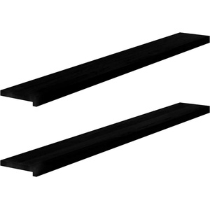 vidaXL Прозоречни первази, 2 бр, кафяво-черни, 160x20x2 см, дъб масив (4009180)