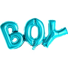 PartyDeco Fóliový balón BOY modrý 67 x 29 cm