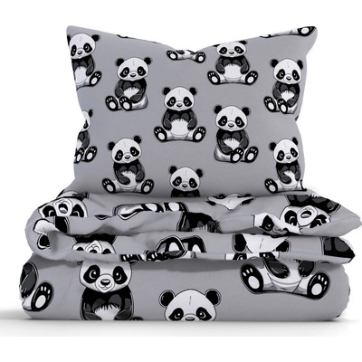 MKLozkoviny.sk bavlna obliečky Renforcé Panda 140x220 70x90