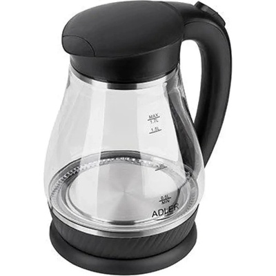 Adler Електрическа кана Adler AD 1274 B 1.7 L 2200 W Черна, Прозрачна (AD 1274)