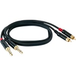 Master Audio Кабел Master Audio - RCA630/1, 2x RCA/2х 6.3 mm, 1 m, черен (RCA630/1)