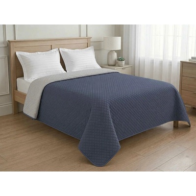 Přehoz na postel Ultra 51R/C66-390 světle šedá/tmavě modrá 235x275 cm