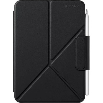 PITAKA MagEZ Folio 2 Case - магнитен полиуретанов кейс с поставка за iPad mini 7 (2024), iPad mini 6 (2021) (черен)