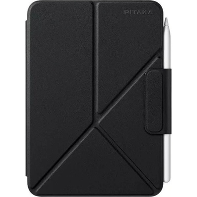 PITAKA MagEZ Folio 2 Case - магнитен полиуретанов кейс с поставка за iPad mini 7 (2024), iPad mini 6 (2021) (черен)
