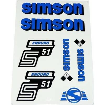 Nálepky sada S51 ENDURO (IFA), MODRÉ - Simson S51