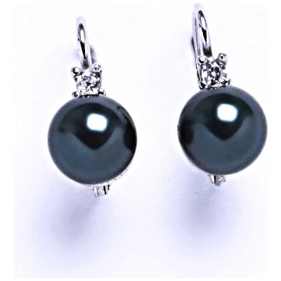 Čištín Swarovski perly 10 mm tahiti naušnice patent stříbro, NK 1190 7109