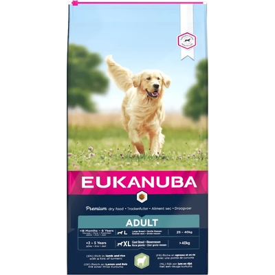 EUKANUBA 10% намаление! Суха храна Eukanuba с агнешко и ориз (12 кг) - Adult Large Breed