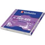 Verbatim DVD+R, двуслоен, 8, 5GB, 8x, 1 диск, стандартен калъф, VERBATIM "Double Layer" 43541 (43541)
