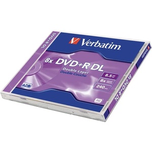 Verbatim DVD+R, двуслоен, 8, 5GB, 8x, 1 диск, стандартен калъф, VERBATIM "Double Layer" 43541 (43541)