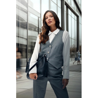 Moodo Елегантен елек в сиво със сребристи копчета Moodo Moodo | Siv | ЖЕНИ | XXL