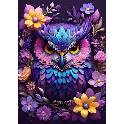 Bluebird Puzzle - Puzzle Flowers and Owl - 300 piese