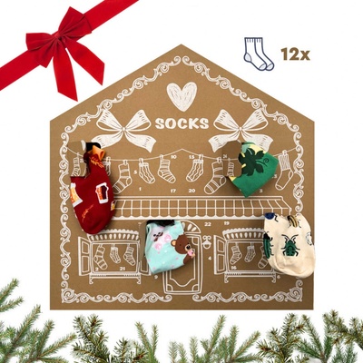 Adventný kalendár 12x ponožky Dedoles (24DXV1) S